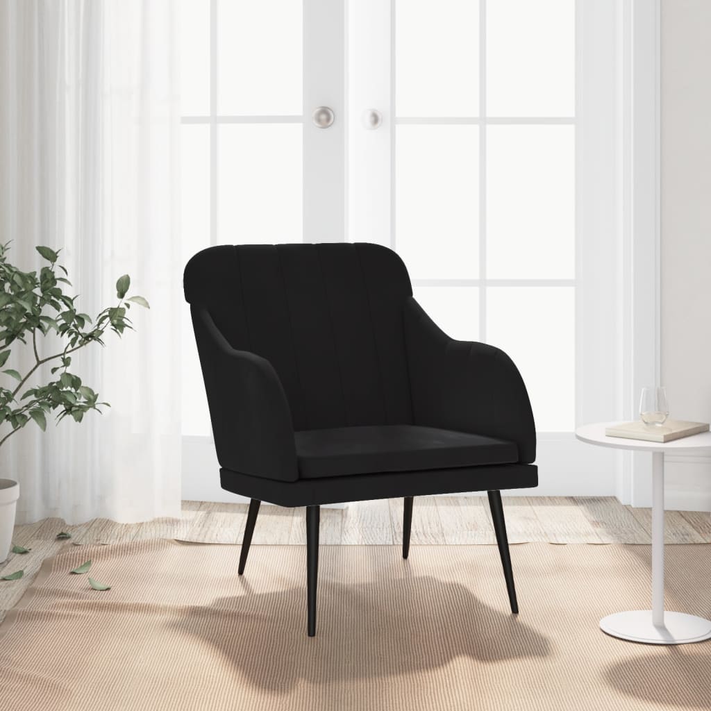 Fauteuil Noir 63x76x80 cm Velours Fauteuils vidaXL   