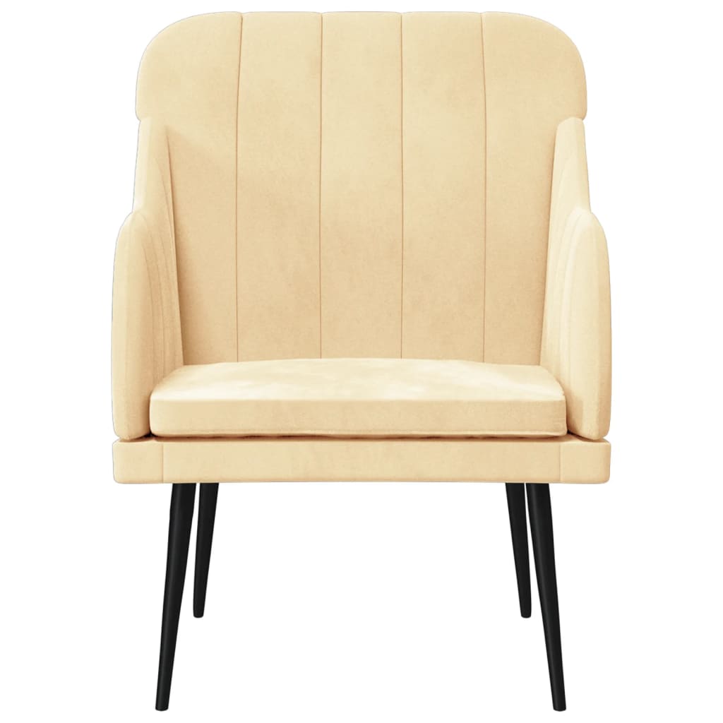 Fauteuil Crème 63x76x80 cm Velours Fauteuils vidaXL   