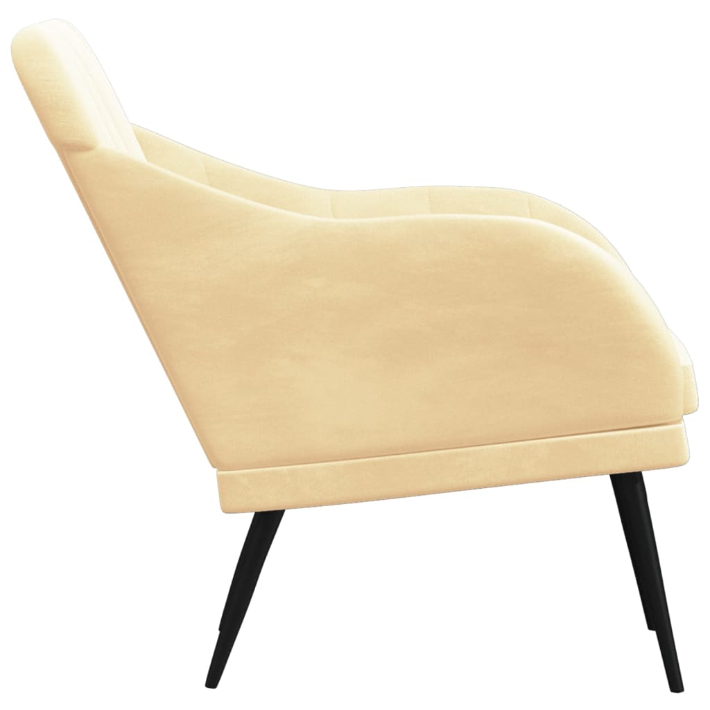 Fauteuil Crème 63x76x80 cm Velours Fauteuils vidaXL   