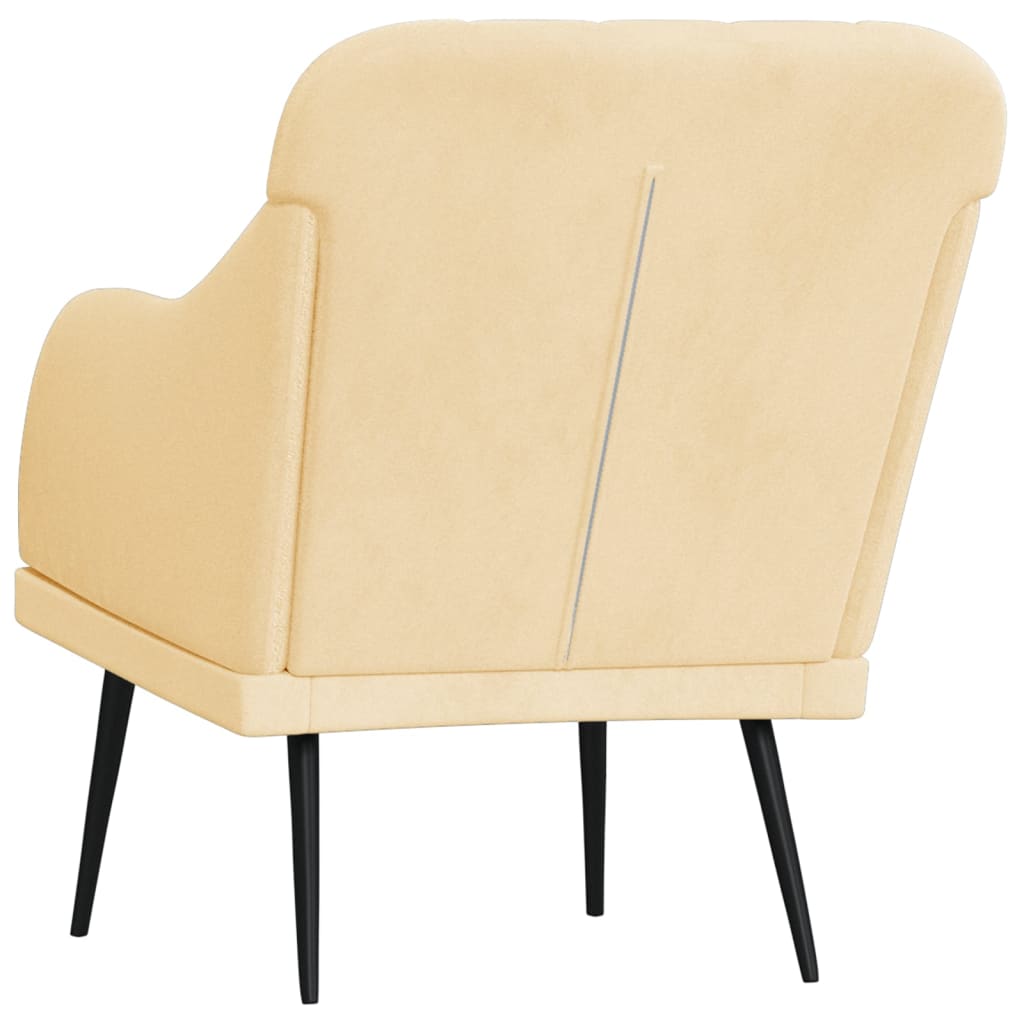 Fauteuil Crème 63x76x80 cm Velours Fauteuils vidaXL   