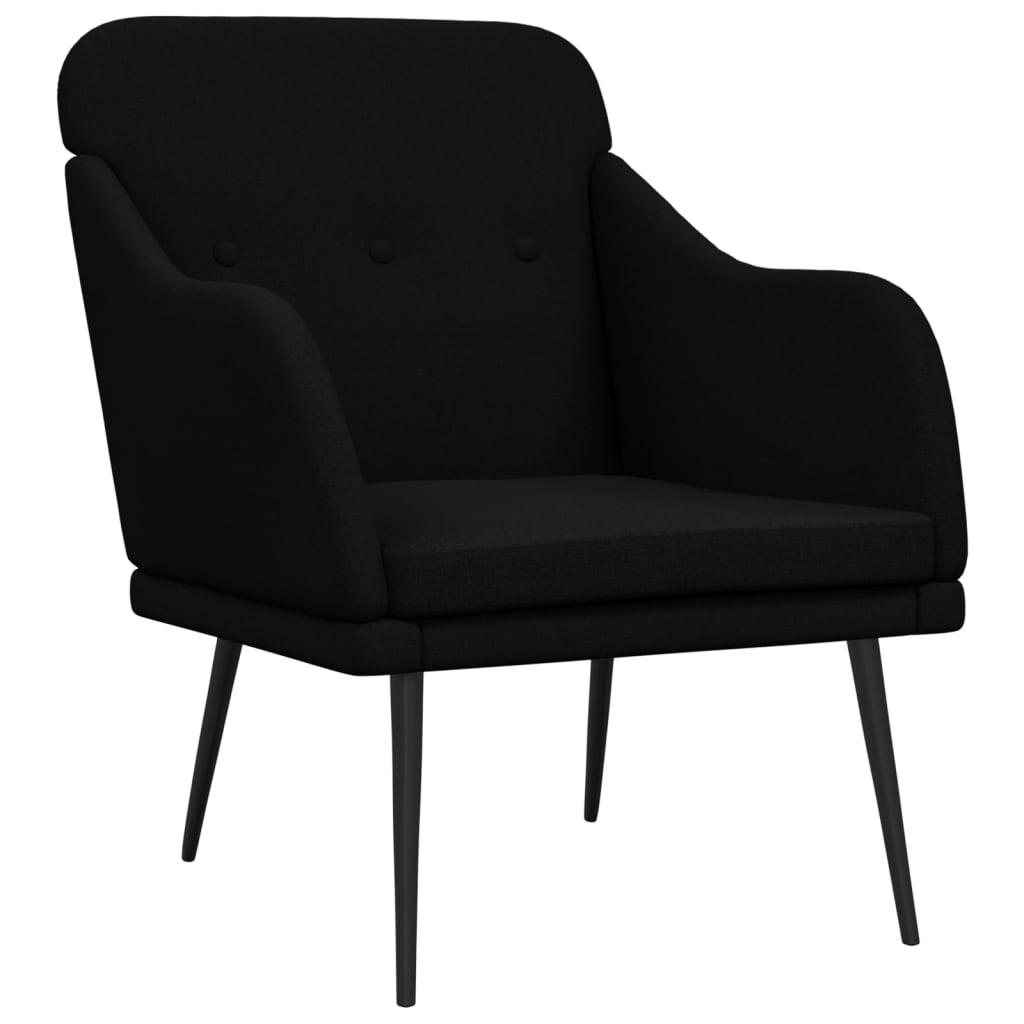 Fauteuil Noir 63x76x80 cm Tissu Fauteuils vidaXL   