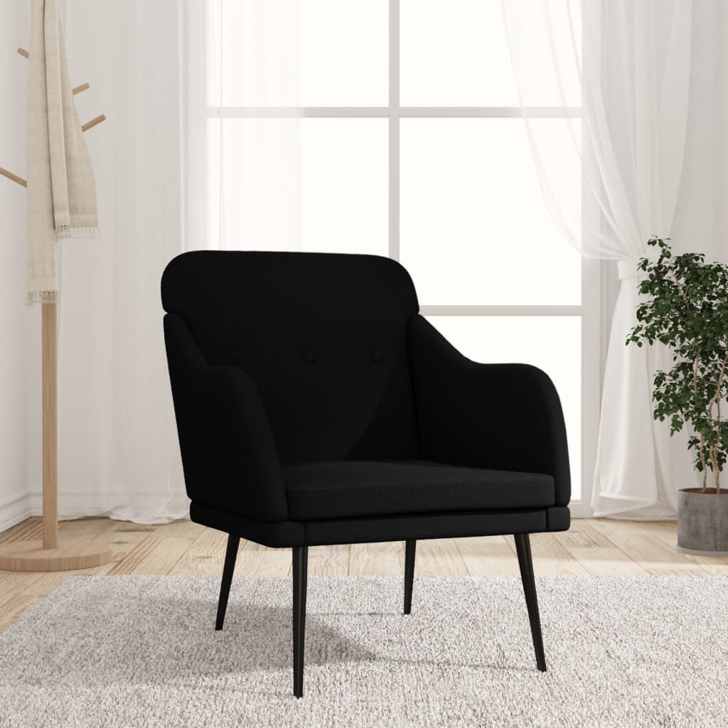 Fauteuil Noir 63x76x80 cm Tissu Fauteuils vidaXL   