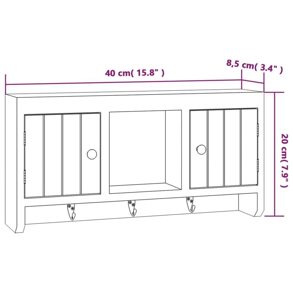 Armoire à clés Blanc 40x8,5x20 cm Bois d'ingénierie et acier Casiers & armoires de rangement vidaXL   