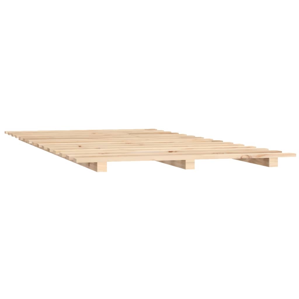 Cadre de lit 135x190 cm Bois de pin massif Lits & cadres de lit vidaXL   