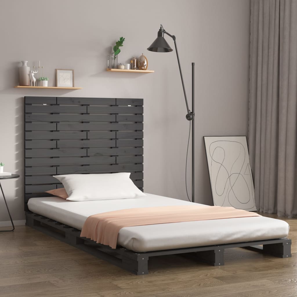 Tête de lit murale Gris 106x3x91,5 cm Bois massif de pin Têtes et pieds de lit vidaXL   