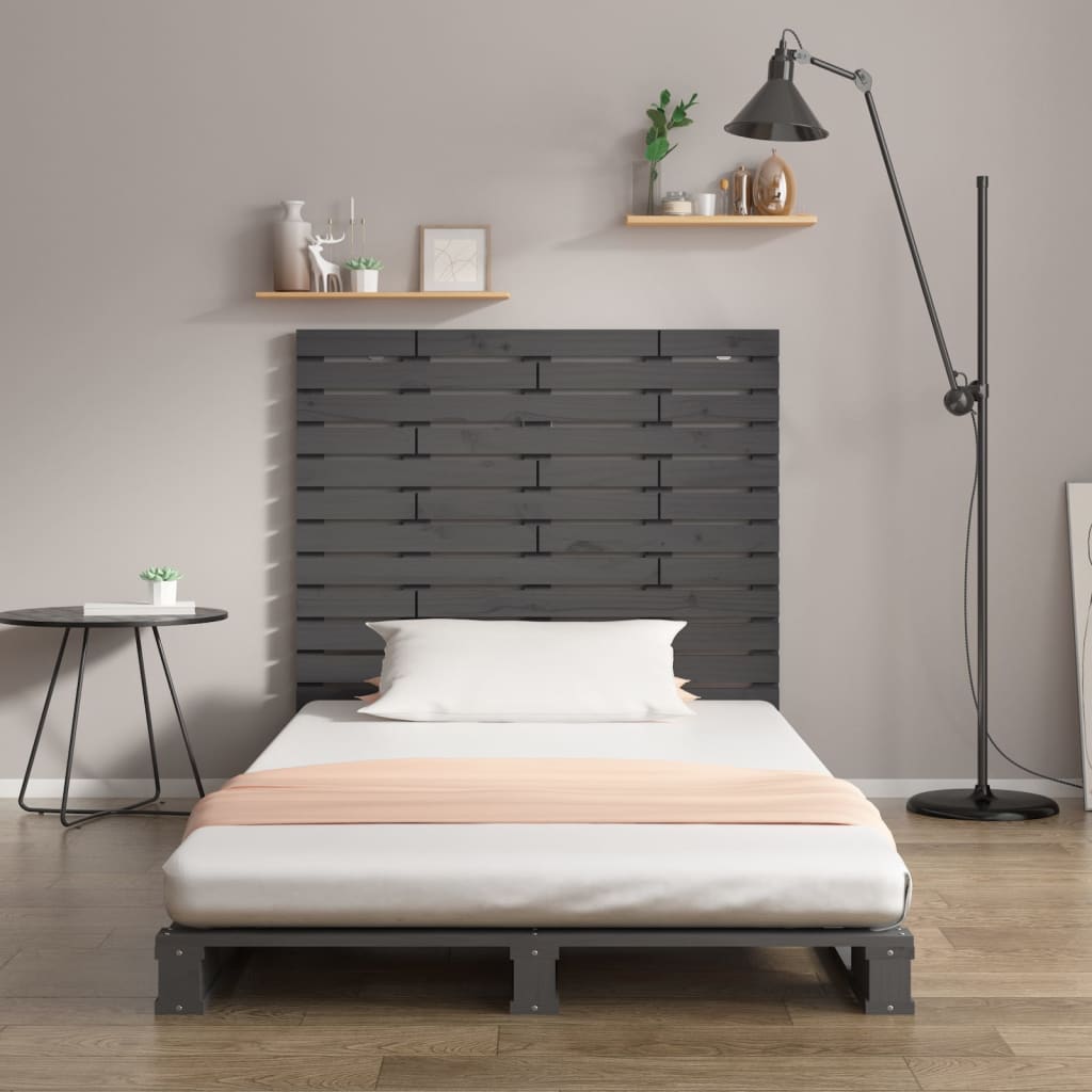 Tête de lit murale Gris 96x3x91,5 cm Bois massif de pin Têtes et pieds de lit vidaXL   