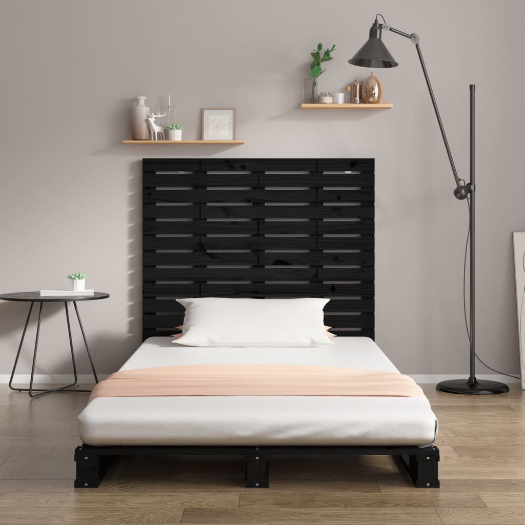 Tête de lit murale Noir 96x3x91,5 cm Bois massif de pin Têtes et pieds de lit vidaXL   