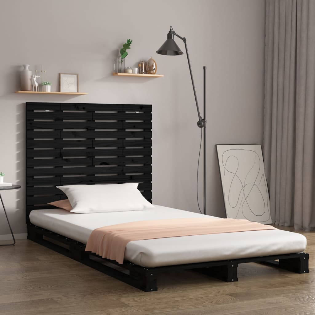 Tête de lit murale Noir 96x3x91,5 cm Bois massif de pin Têtes et pieds de lit vidaXL   