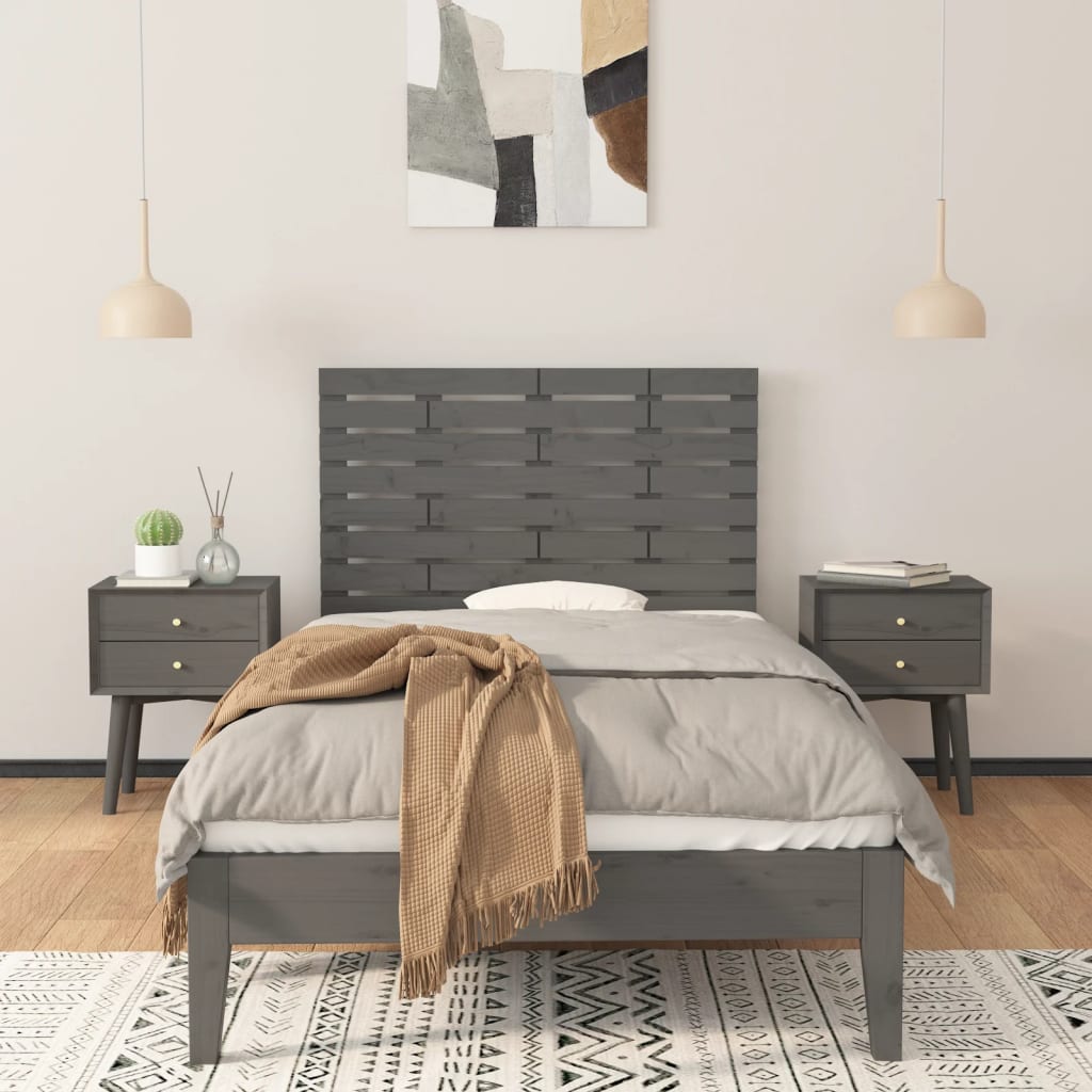 Tête de lit murale Gris 106x3x63 cm Bois massif de pin Têtes et pieds de lit vidaXL   