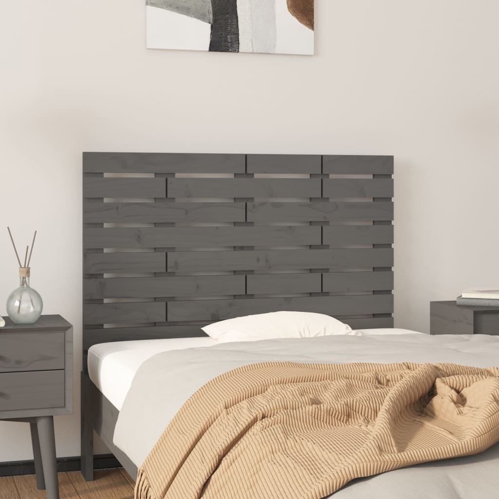 Tête de lit murale Gris 106x3x63 cm Bois massif de pin Têtes et pieds de lit vidaXL   