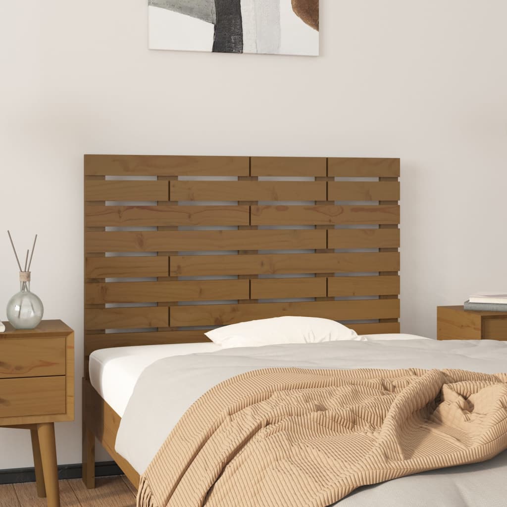 Tête de lit murale Marron miel 106x3x63 cm Bois massif de pin Têtes et pieds de lit vidaXL   