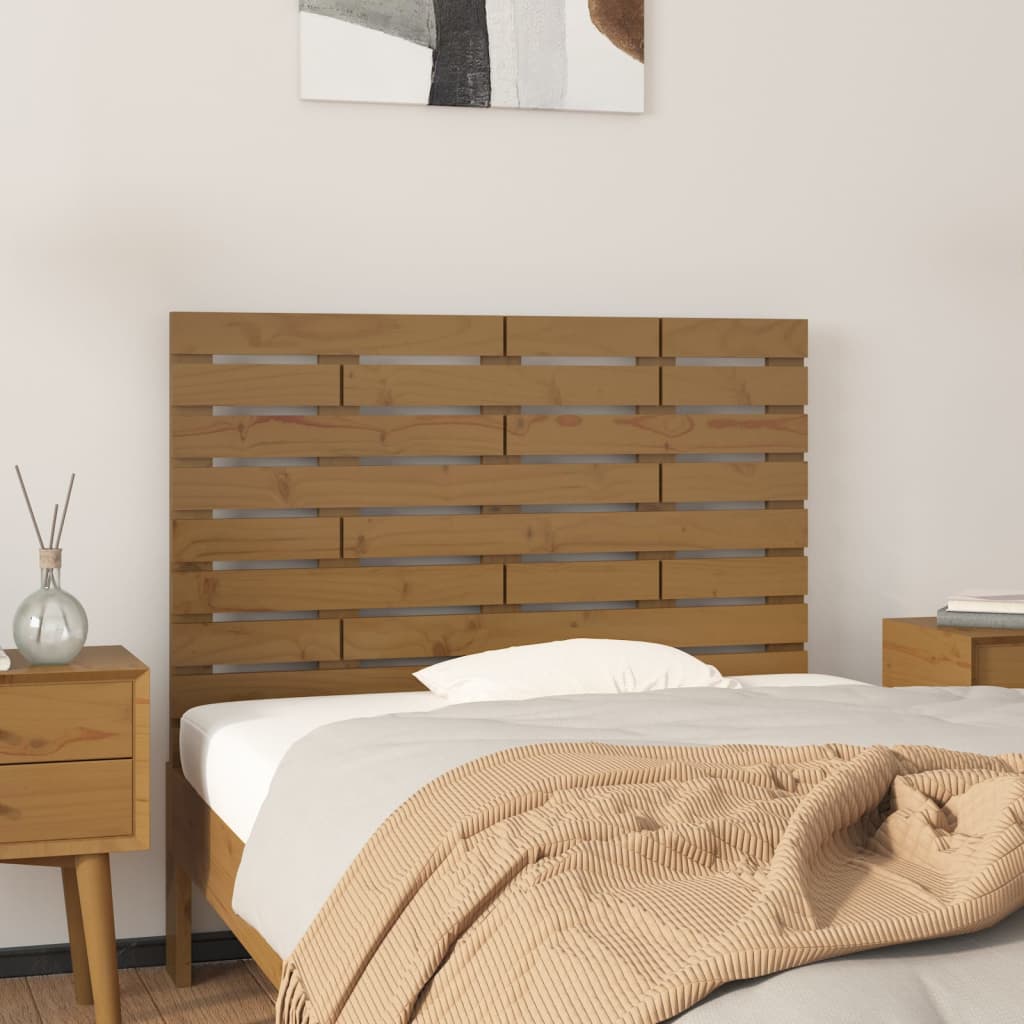 Tête de lit murale Marron miel 96x3x63 cm Bois massif de pin Têtes et pieds de lit vidaXL   