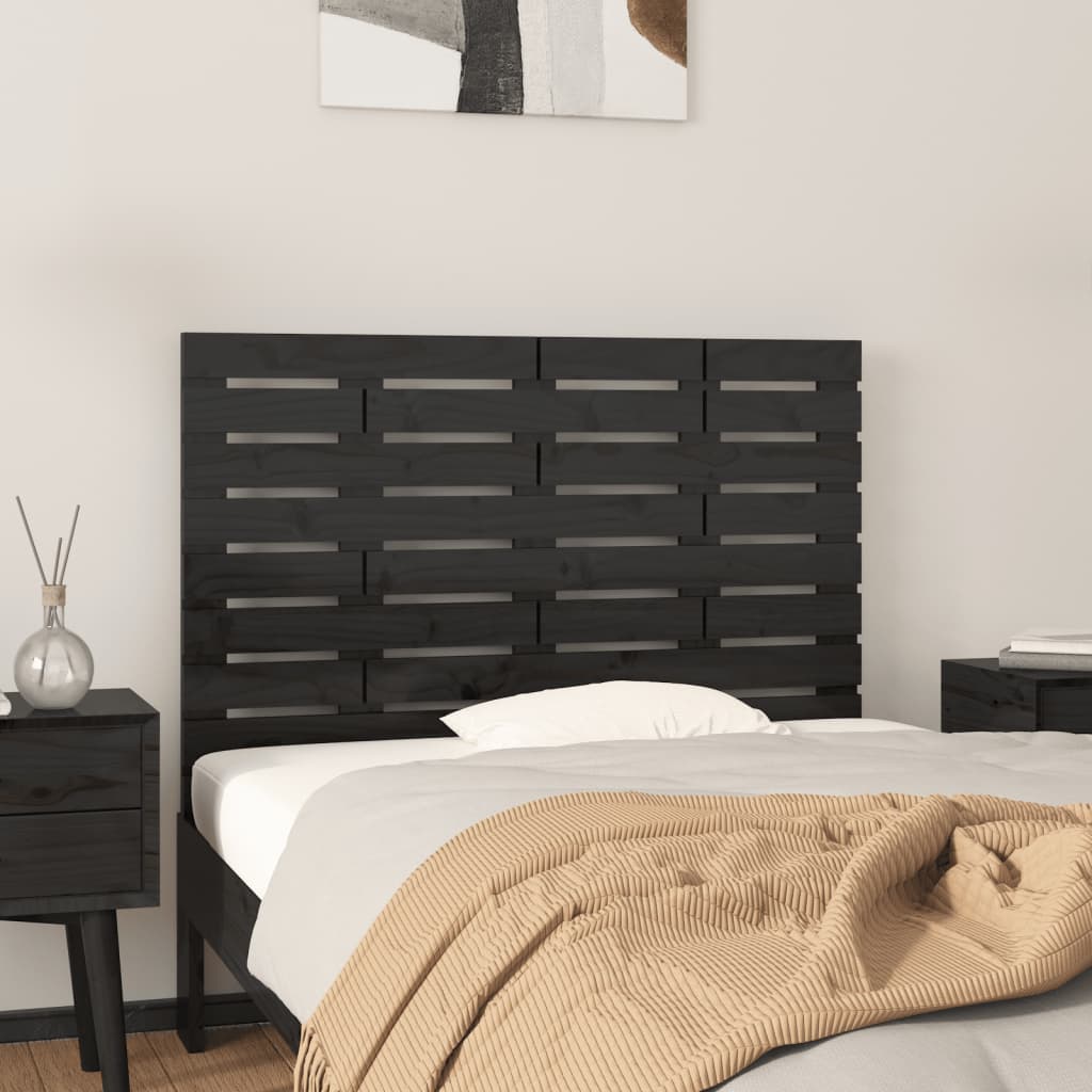 Tête de lit murale Noir 96x3x63 cm Bois massif de pin Têtes et pieds de lit vidaXL   