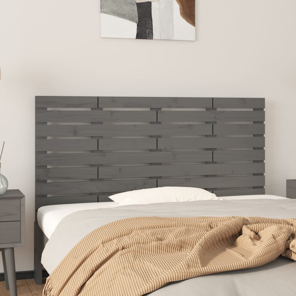 Tête de lit murale Gris 126x3x63 cm Bois massif de pin Têtes et pieds de lit vidaXL   