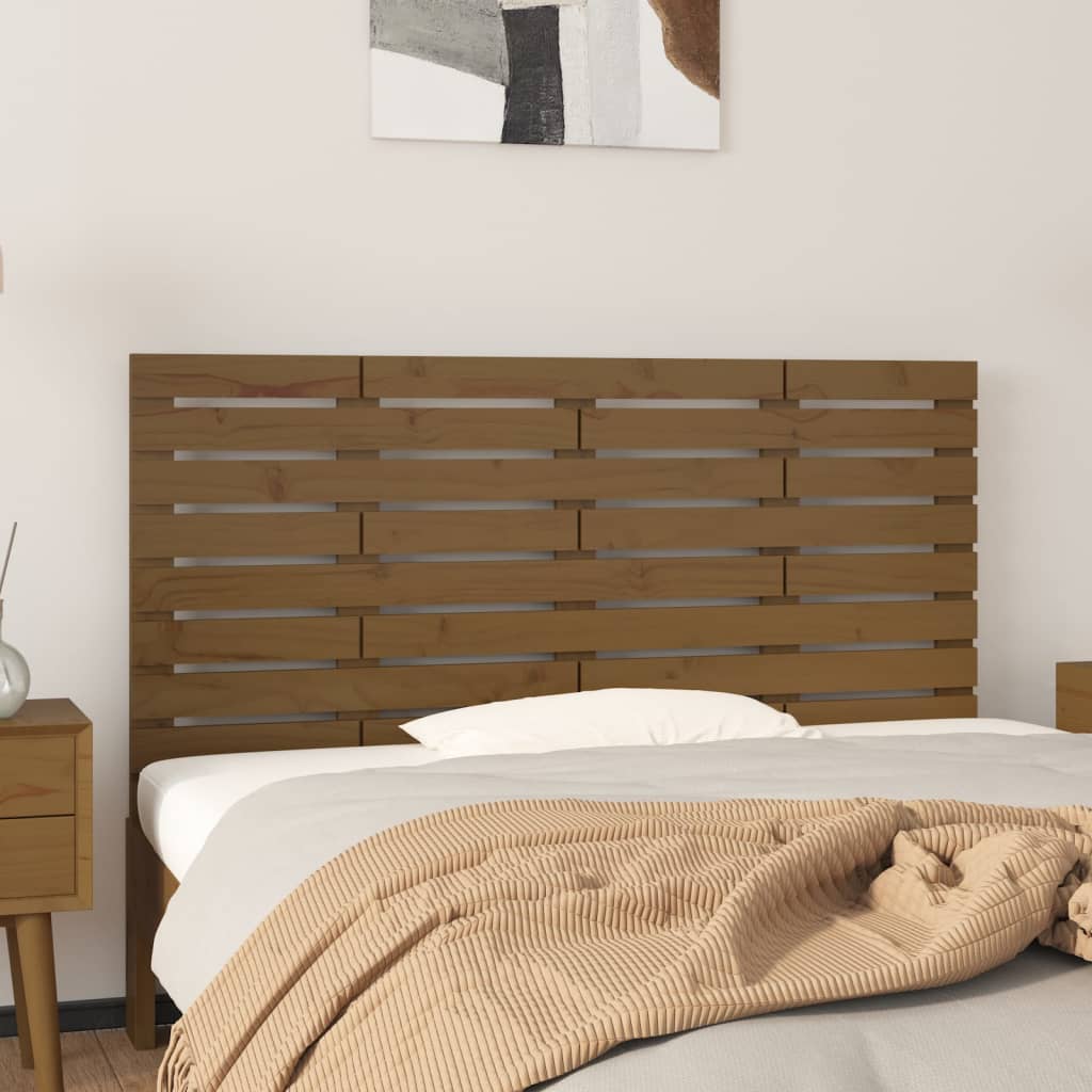 Tête de lit murale Marron miel 126x3x63 cm Bois massif de pin Têtes et pieds de lit vidaXL   