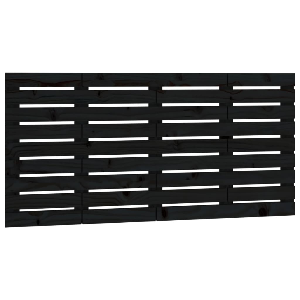 Tête de lit murale Noir 146x3x63 cm Bois massif de pin Têtes et pieds de lit vidaXL   