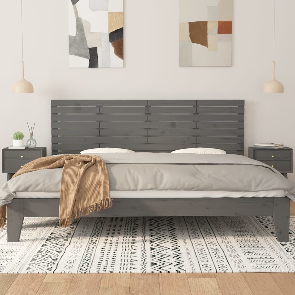 Tête de lit murale Gris 166x3x63 cm Bois massif de pin Têtes et pieds de lit vidaXL   