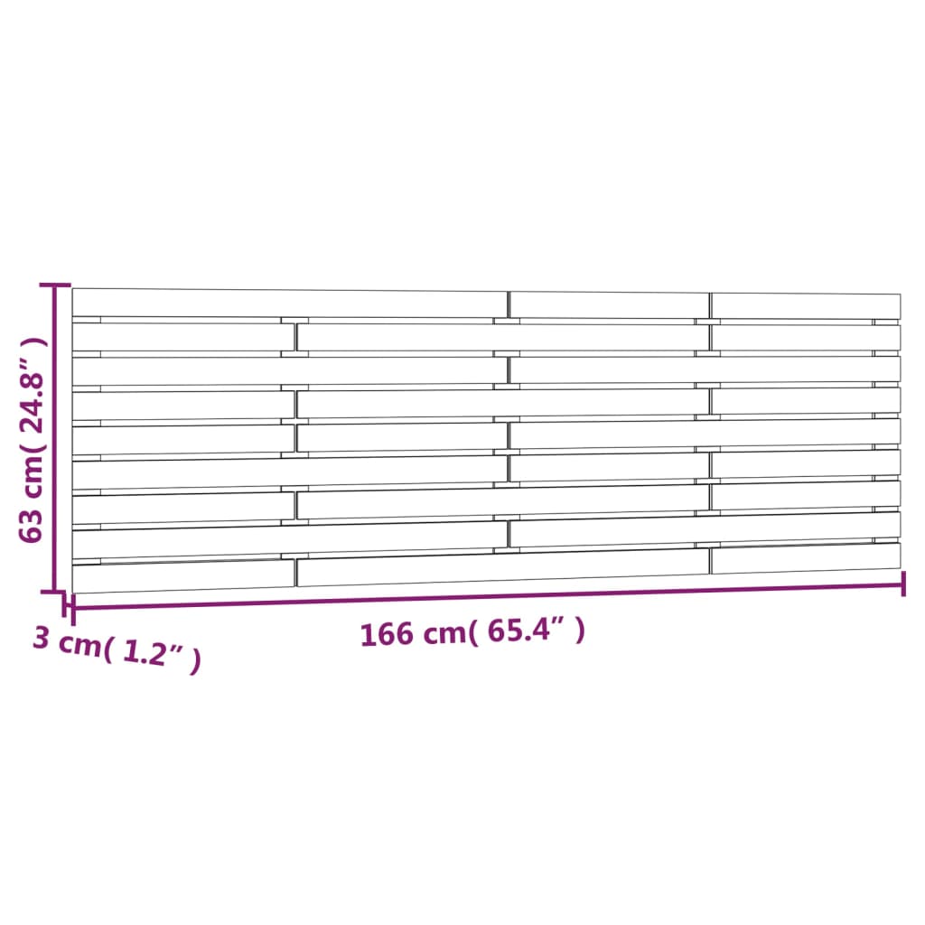 Tête de lit murale Gris 166x3x63 cm Bois massif de pin Têtes et pieds de lit vidaXL   