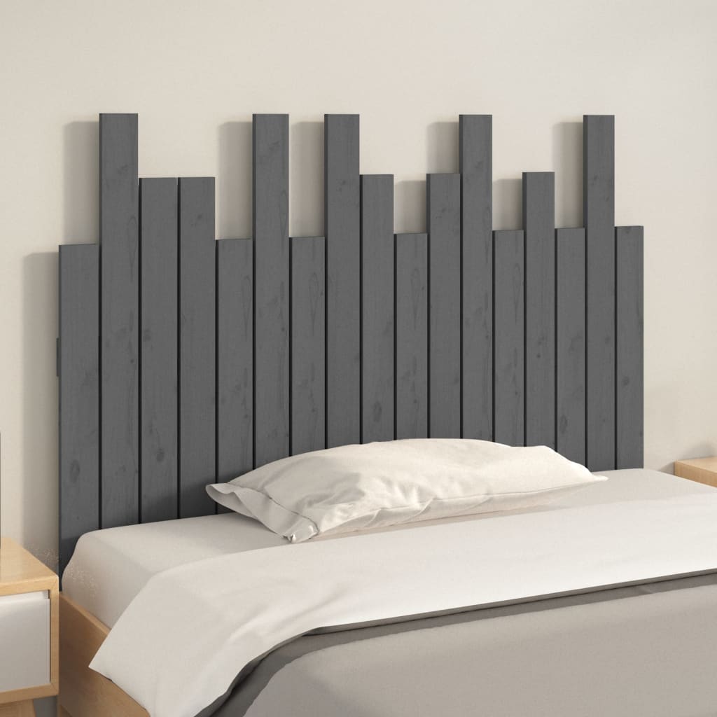 Tête de lit murale Gris 108x3x80 cm Bois massif de pin Têtes et pieds de lit vidaXL   