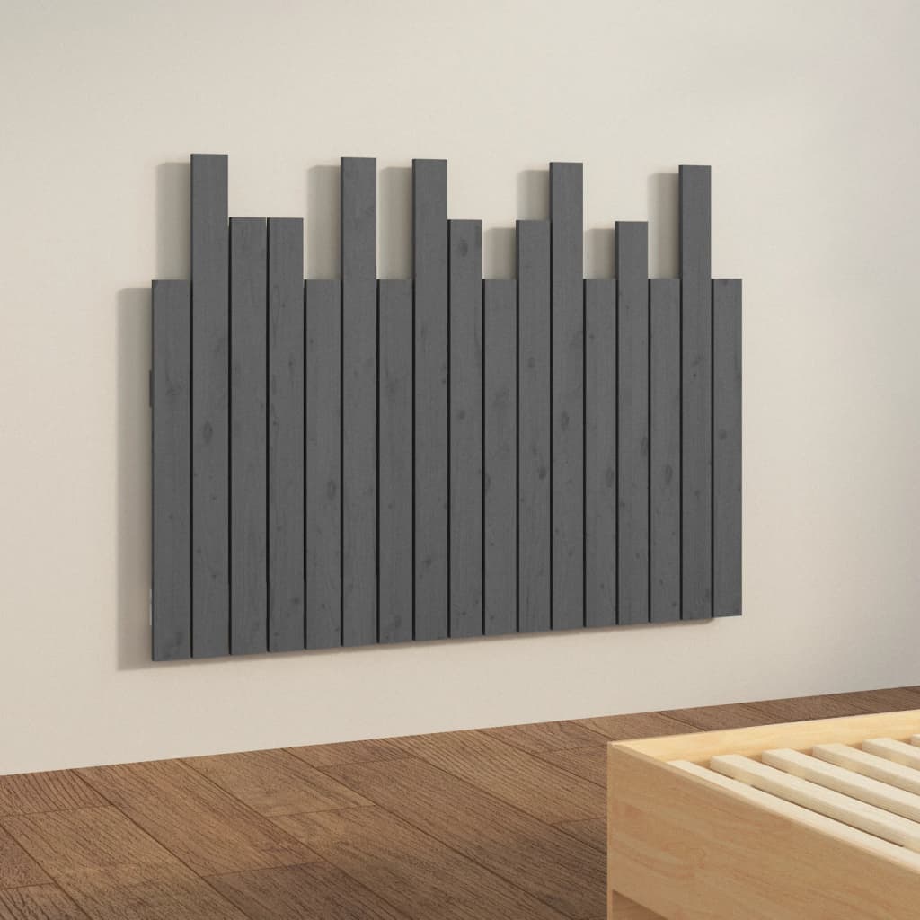 Tête de lit murale Gris 108x3x80 cm Bois massif de pin Têtes et pieds de lit vidaXL   