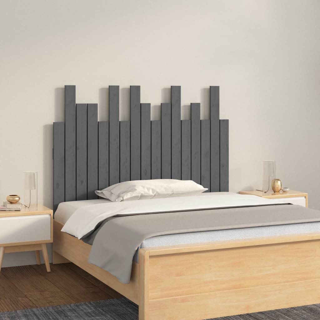 Tête de lit murale Gris 108x3x80 cm Bois massif de pin Têtes et pieds de lit vidaXL   