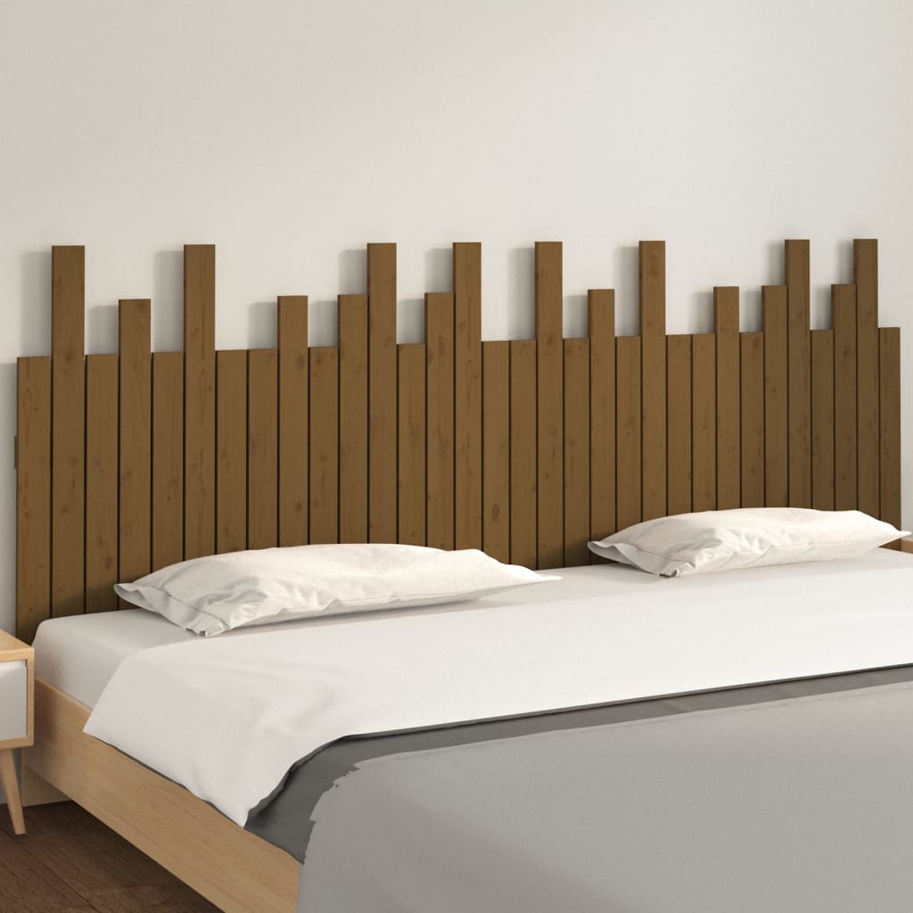 Tête de lit murale Marron miel 204x3x80 cm Bois massif de pin Têtes et pieds de lit vidaXL   