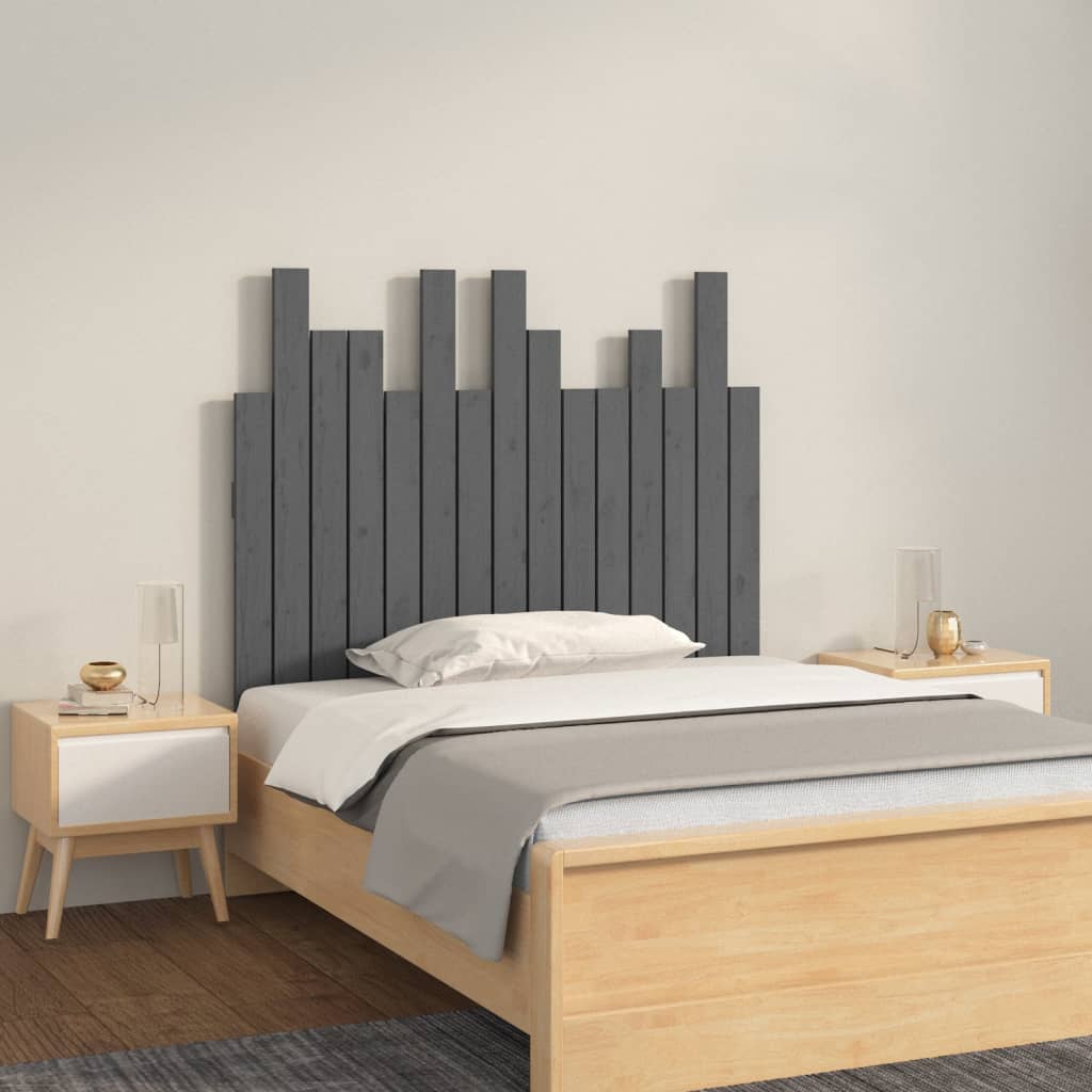 Tête de lit murale Gris 95,5x3x80 cm Bois massif de pin Têtes et pieds de lit vidaXL   