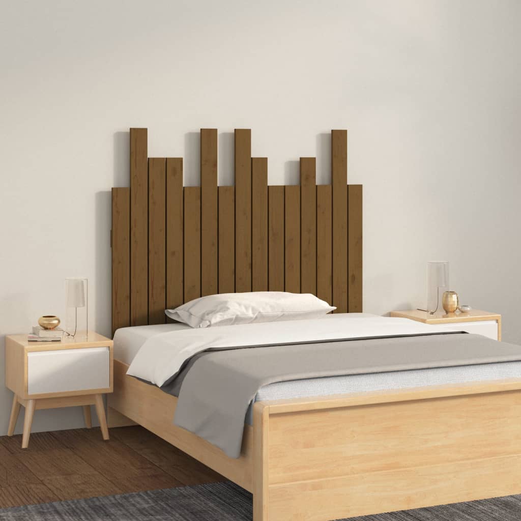 Tête de lit murale Marron miel 95,5x3x80 cm Bois massif de pin Têtes et pieds de lit vidaXL   