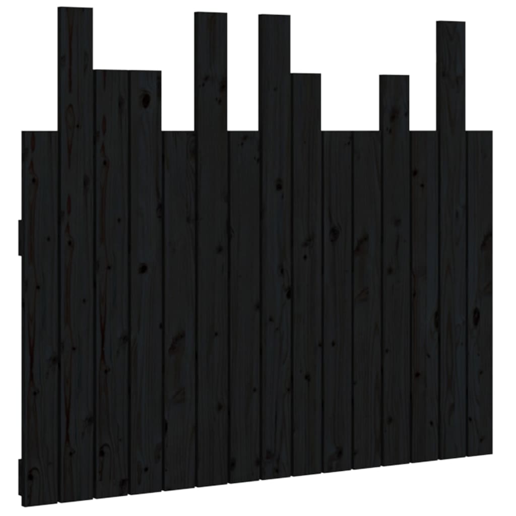 Tête de lit murale Noir 95,5x3x80 cm Bois massif de pin Têtes et pieds de lit vidaXL   