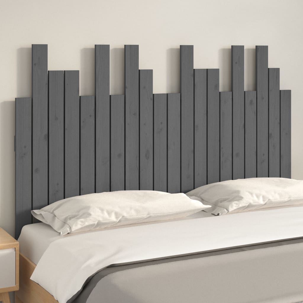 Tête de lit murale Gris 127,5x3x80 cm Bois massif de pin Têtes et pieds de lit vidaXL   