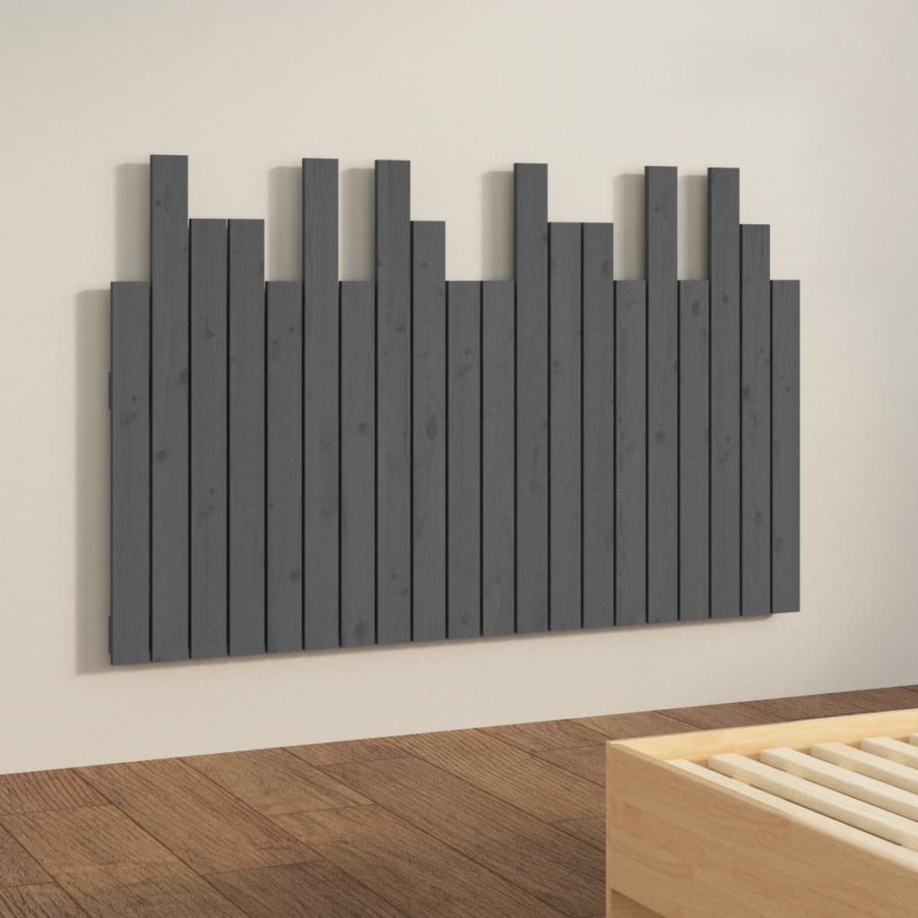 Tête de lit murale Gris 127,5x3x80 cm Bois massif de pin Têtes et pieds de lit vidaXL   