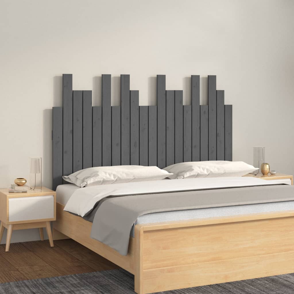 Tête de lit murale Gris 127,5x3x80 cm Bois massif de pin Têtes et pieds de lit vidaXL   