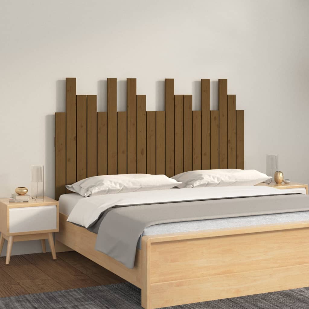 Tête de lit murale Marron miel 127,5x3x80 cm Bois massif de pin Têtes et pieds de lit vidaXL   