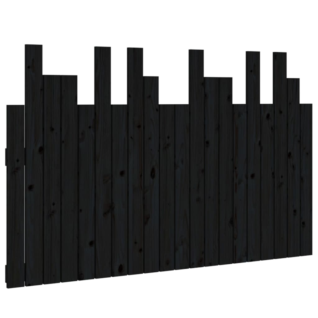 Tête de lit murale Noir 127,5x3x80 cm Bois massif de pin Têtes et pieds de lit vidaXL   