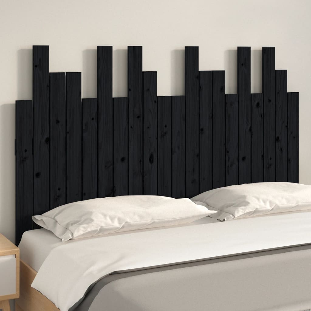 Tête de lit murale Noir 127,5x3x80 cm Bois massif de pin Têtes et pieds de lit vidaXL   