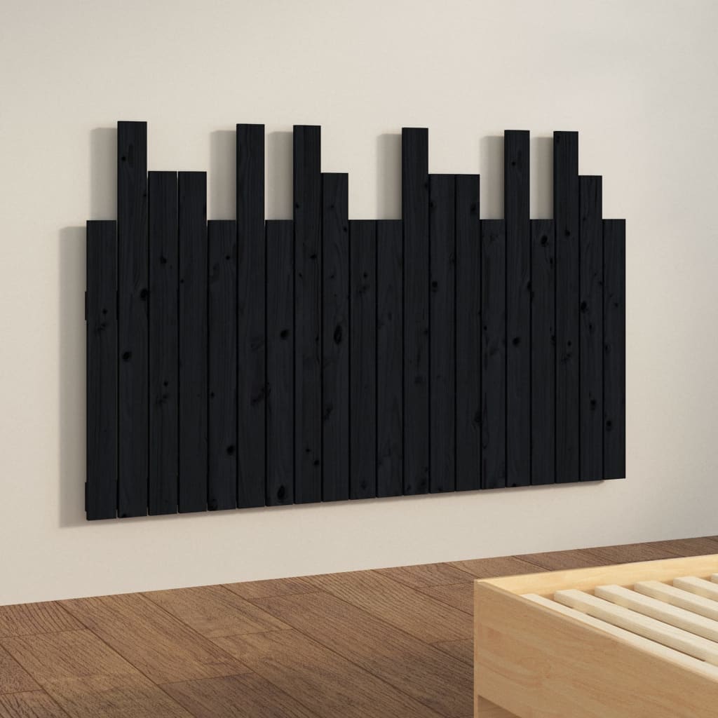 Tête de lit murale Noir 127,5x3x80 cm Bois massif de pin Têtes et pieds de lit vidaXL   