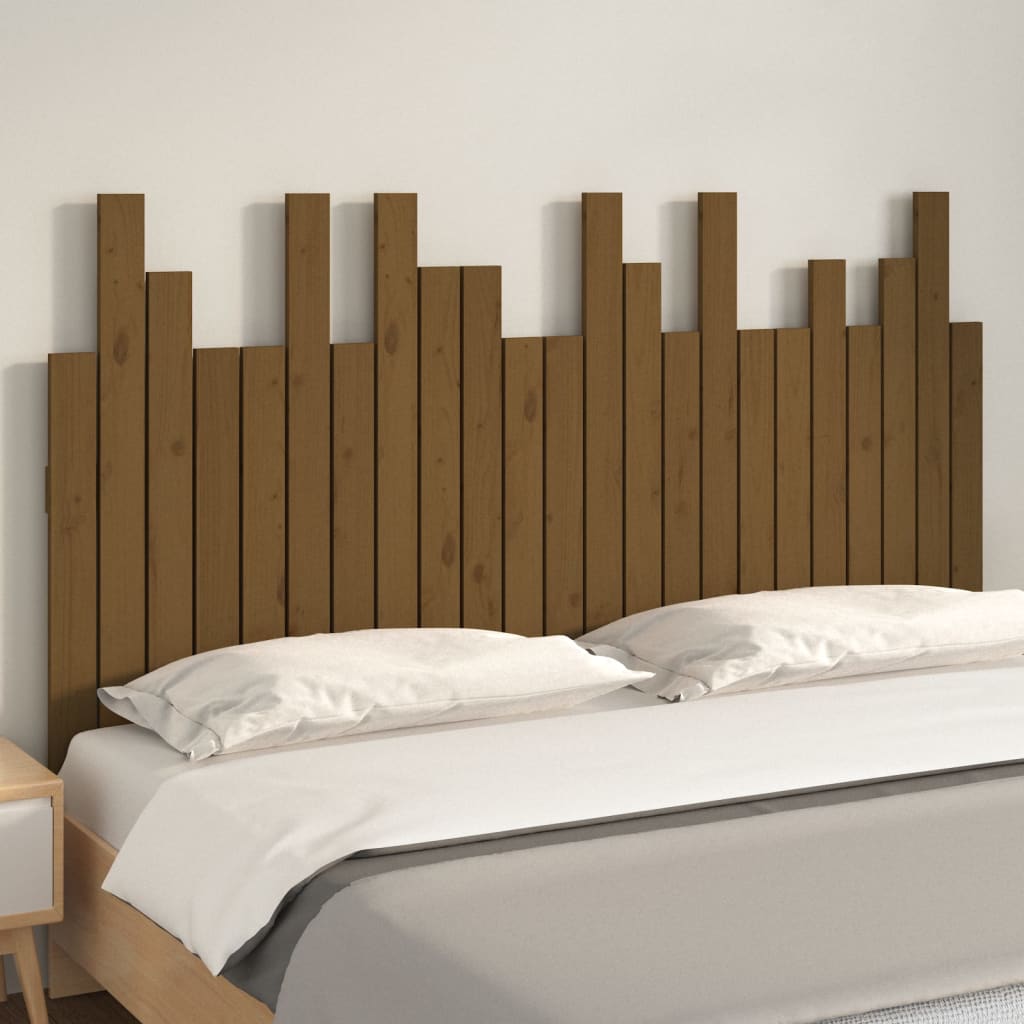 Tête de lit murale Marron miel 146,5x3x80 cm Bois massif de pin Têtes et pieds de lit vidaXL   