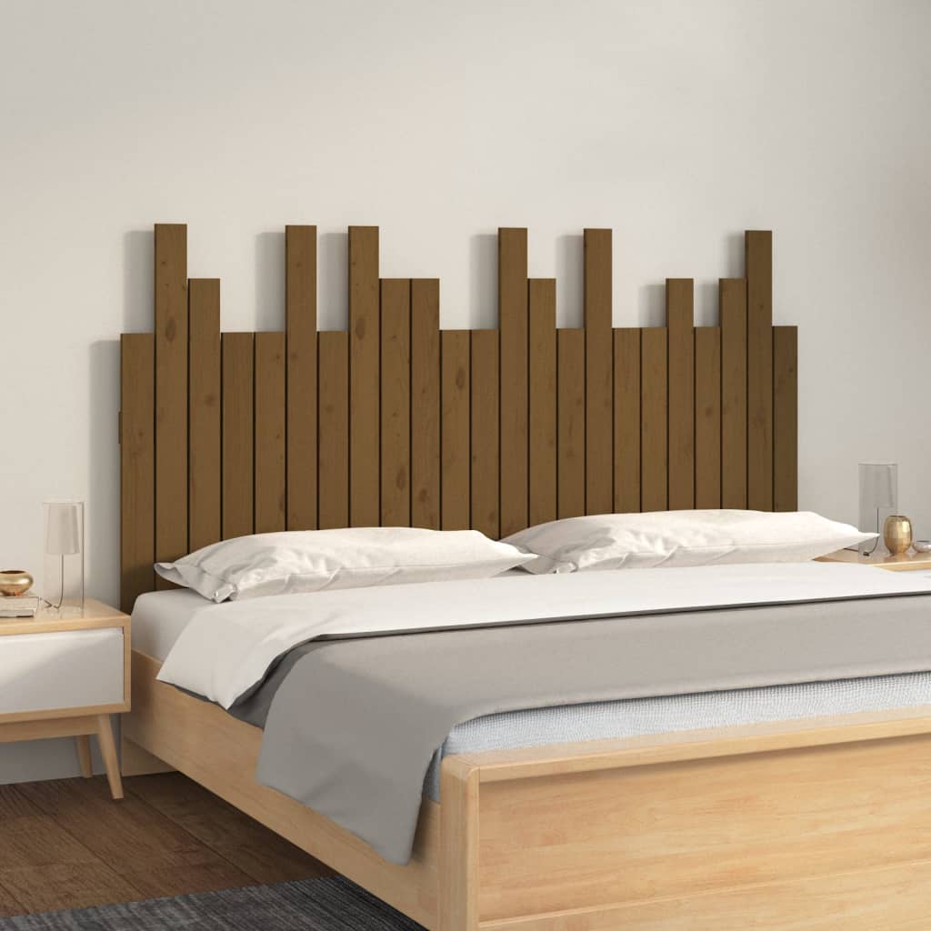 Tête de lit murale Marron miel 146,5x3x80 cm Bois massif de pin Têtes et pieds de lit vidaXL   