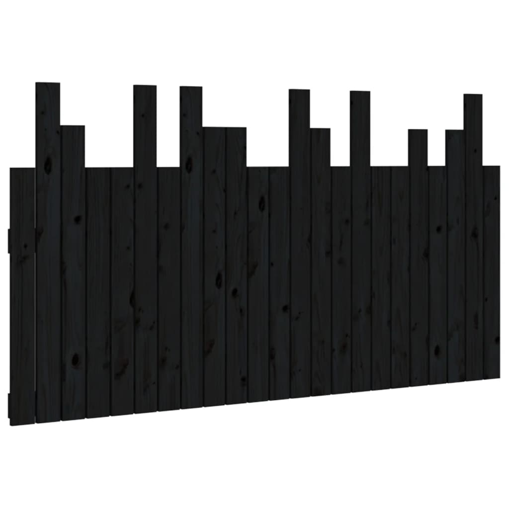 Tête de lit murale Noir 146,5x3x80 cm Bois massif de pin Têtes et pieds de lit vidaXL   