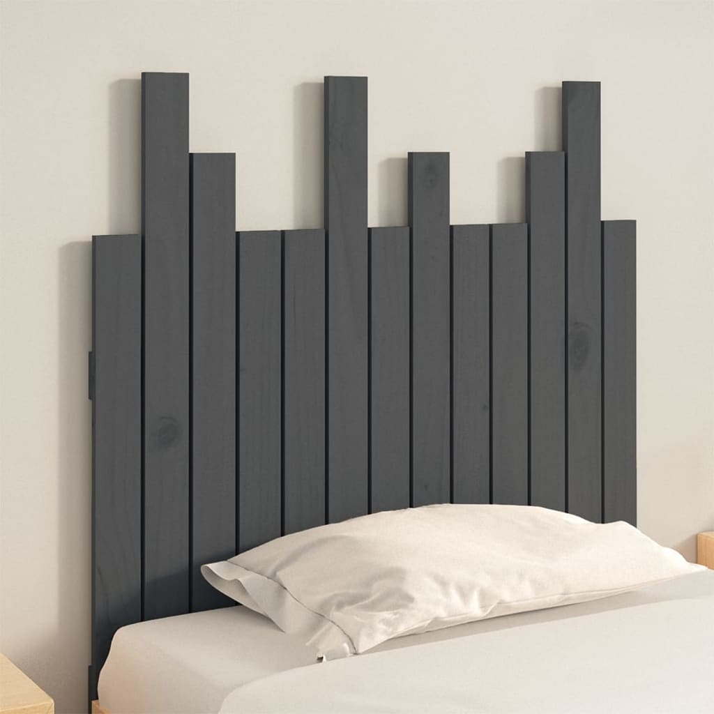 Tête de lit murale Gris 82,5x3x80 cm Bois massif de pin Têtes et pieds de lit vidaXL   