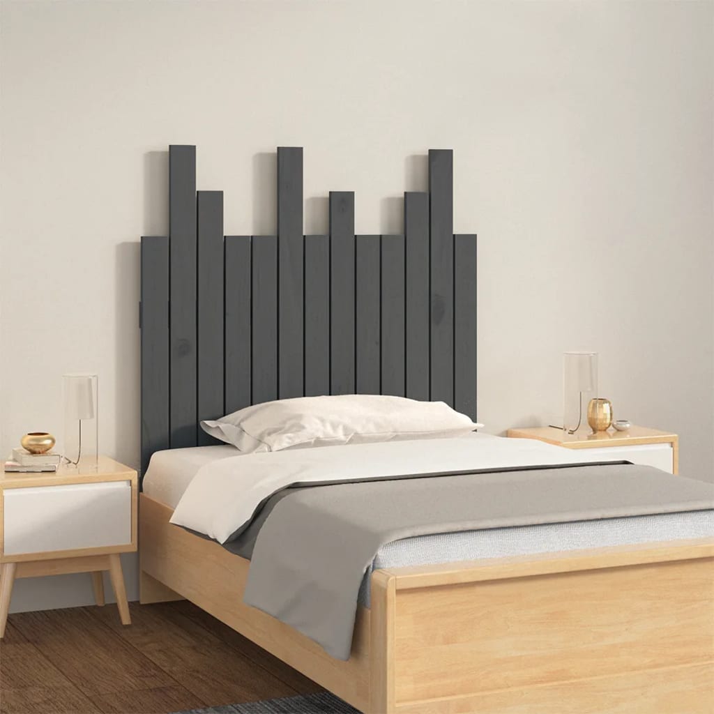 Tête de lit murale Gris 82,5x3x80 cm Bois massif de pin Têtes et pieds de lit vidaXL   