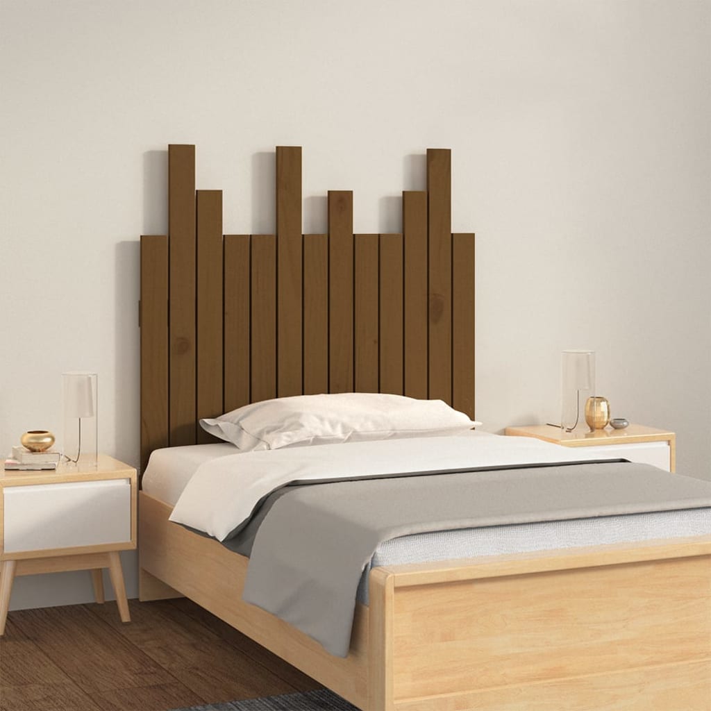 Tête de lit murale Marron miel 82,5x3x80 cm Bois massif de pin Têtes et pieds de lit vidaXL   