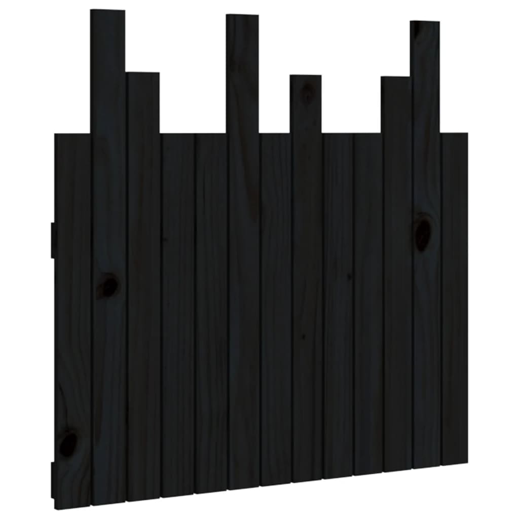 Tête de lit murale Noir 82,5x3x80 cm Bois massif de pin Têtes et pieds de lit vidaXL   