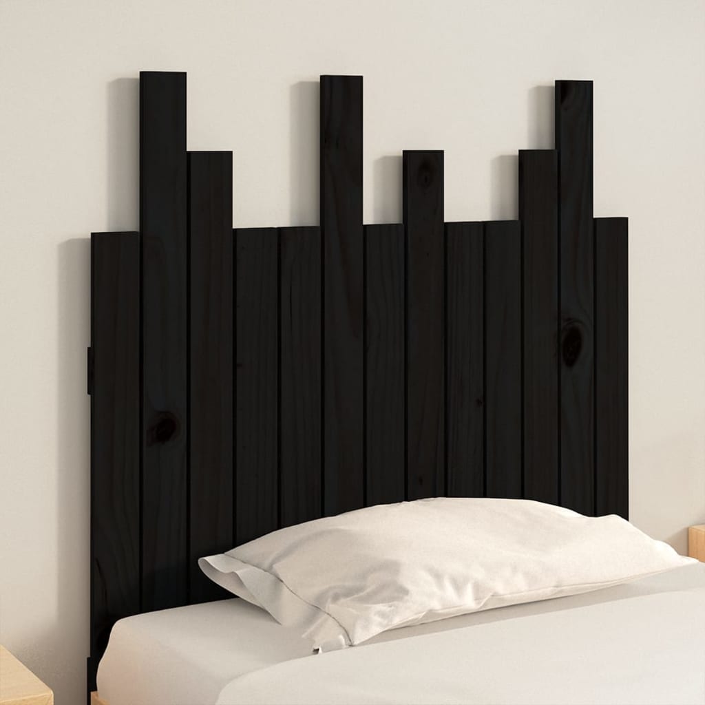 Tête de lit murale Noir 82,5x3x80 cm Bois massif de pin Têtes et pieds de lit vidaXL   