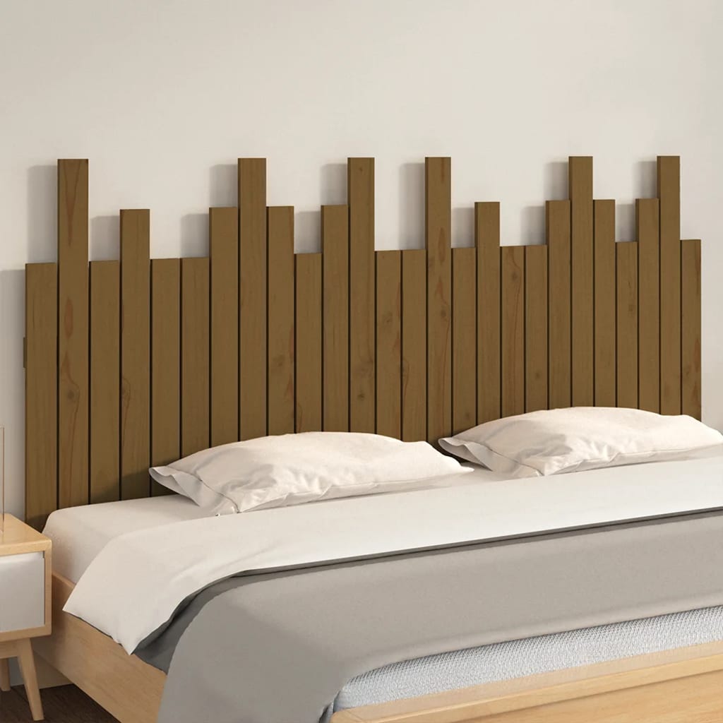 Tête de lit murale Marron miel 166x3x80 cm Bois massif de pin Têtes et pieds de lit vidaXL   