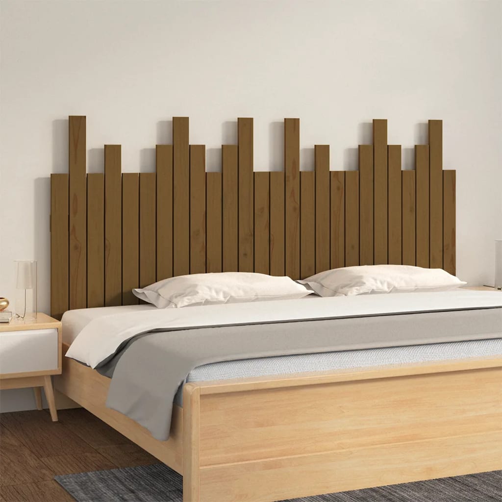 Tête de lit murale Marron miel 166x3x80 cm Bois massif de pin Têtes et pieds de lit vidaXL   