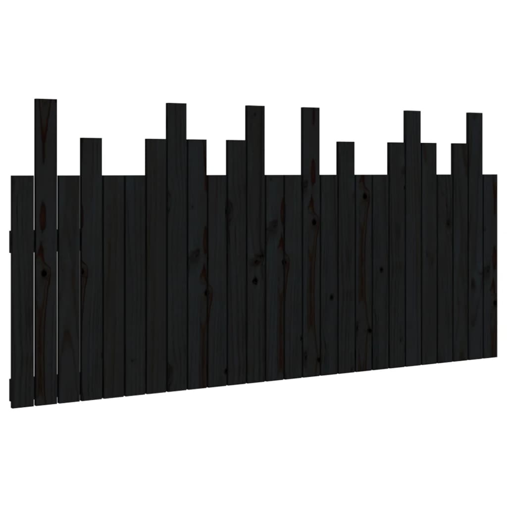 Tête de lit murale Noir 166x3x80 cm Bois massif de pin Têtes et pieds de lit vidaXL   