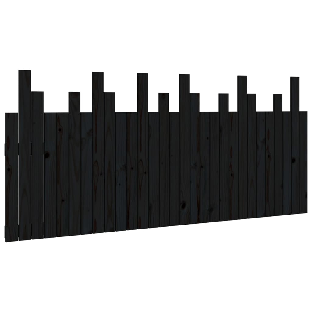 Tête de lit murale Noir 185x3x80 cm Bois massif de pin Têtes et pieds de lit vidaXL   