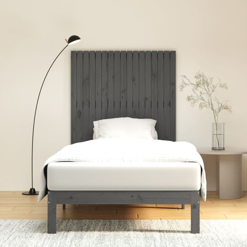 Tête de lit murale Gris 108x3x110 cm Bois massif de pin Têtes et pieds de lit vidaXL   