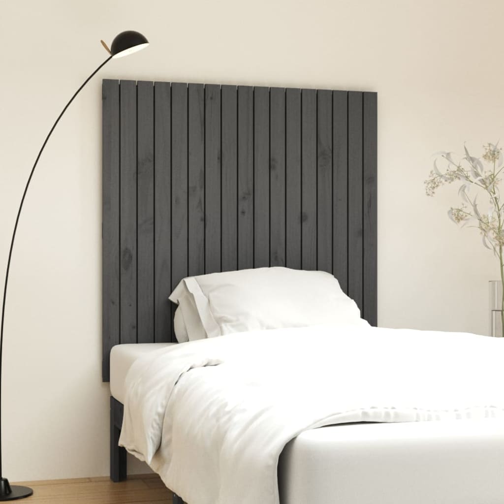 Tête de lit murale Gris 108x3x110 cm Bois massif de pin Têtes et pieds de lit vidaXL   